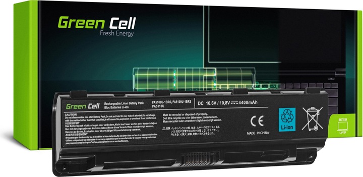 Produktbild GreenCell TS13V2 Baterija Žalias Cell PA5109U-1BRS for Toshiba Satellite C50 C50D C55 C55D C70 C75 (6 Zellen, 4400 mAh)