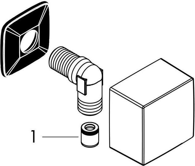 Image du produit hansgrohe HG Raccord de flexible FIXFIT SQUARE avec clapet anti-retour noir mat