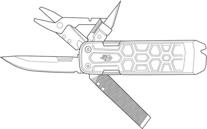 Actual product image Gerber Gear LOCKDOWN PRY Tool onyx (10 Functions)