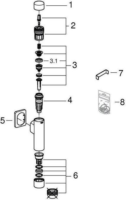 Immagine prodotto Grohe Valvola di risciacquo RONDO A.S. per WC da 3/4 di pollice con chiusura integrata cromata