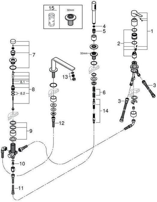 Produktbild Grohe 4L-EH-Wannenkombi LINEARE chrom