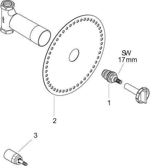 Actual product image hansgrohe HG basic body for stop valve UP 40 l/m ceramic DN 15