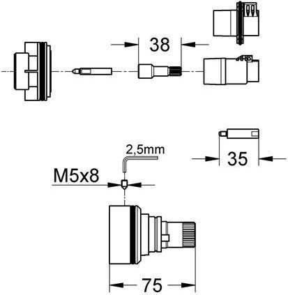 Actual product image Grohe Extension set RAPIDO T 27,5mm