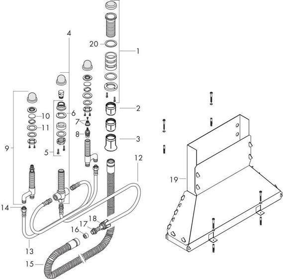Immagine prodotto hansgrohe HG corpo di base DN 15, per raccordi a bordo vasca a 4 fori