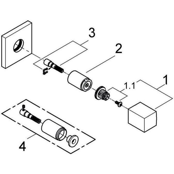 Thumbnail - Grohe, Badarmatur, UP-Ventil Oberbau EUROCUBE chr
