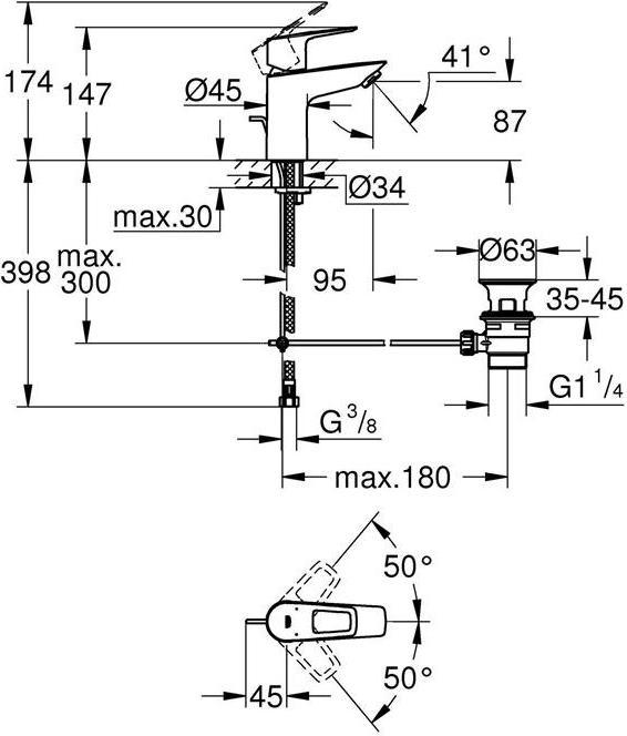Produktbild Grohe Einhand-Waschtischbatterie BAULOOP 1/2Zoll, S-Size chrom