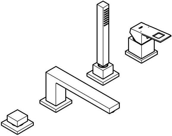 Produktbild Grohe 4-L-EH-Wannenkombi EUROCUBE supersteel