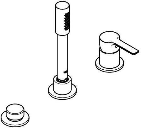 Actual product image Grohe 3-hole single-lever bath comb. LINEARE chrome