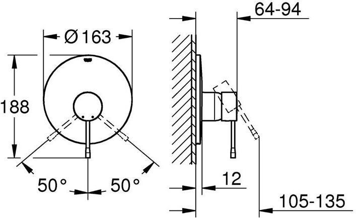 Actual product image Grohe Single-lever shower mixer ESSENCE ready-mounted set f Rapido E chr