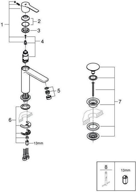Immagine prodotto Grohe Miscelatore monocomando per lavabo Lineare 1/2inch S-Size supersteel