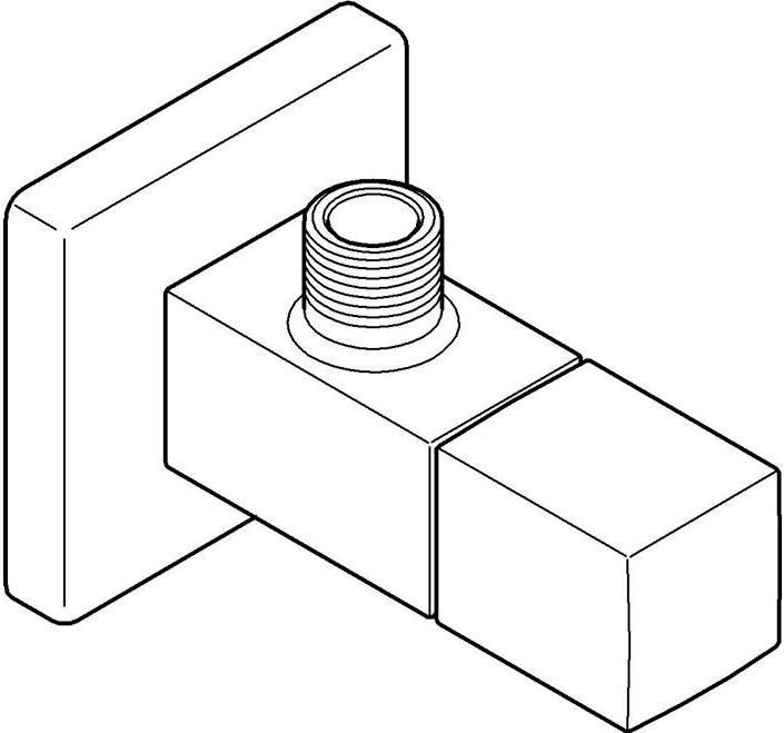 Actual product image Grohe Angle valve EUROCUBE 1/2inch w. push ros. hard graphite brushed