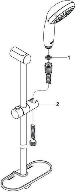 Produktbild Grohe Brausestangenset Tempesta 100 chrom (4 Strahlarten)
