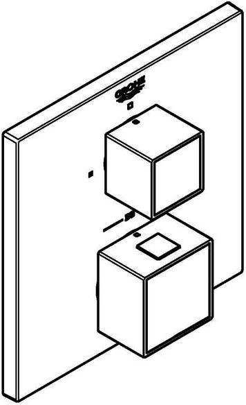 Productafbeelding Grohe Thermostaat GROHTHERM CUBE ec 1 Abspv hardgrafiet geborsteld