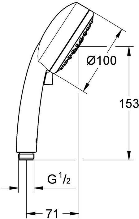 Actual product image Grohe Hand shower TEMPESTA C 100 100mm chrome (4 Beam types)