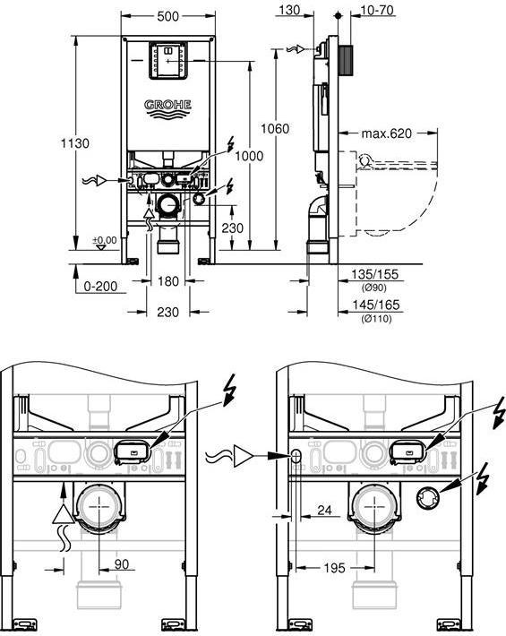 Produktbild Grohe WC-Element RAPID SLX Spülkasten GDX