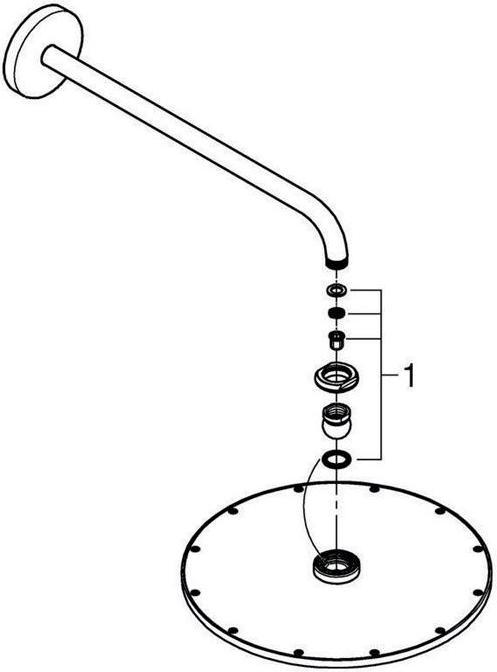 Actual product image Grohe Shower head set Rainshower C 310 422mm chrome (1 Beam types, 12.50 l/min)
