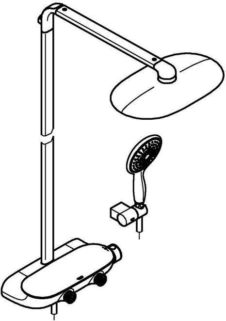 Produktbild Grohe Du-syst RAINSHOWER Sys SMARTCONTRO Mono 360 m Thermostatbatterie moon white