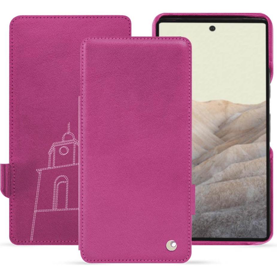 Noreve Lederschutzhülle horizontal (Google Pixel 7 Pro), Smartphone Hülle, Rosa