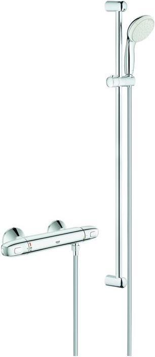 Image du produit Grohe Mitigeur thermostatique de douche GROHTHERM 1000 1/2 pouce, avec garniture de douche chromé