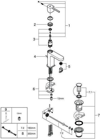Produktbild Grohe Einhand-Waschtischbatterie PLUS 1/2Zoll, S-Size hard graphite gebürstet
