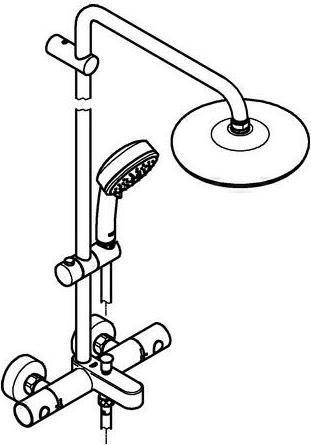 Image du produit Grohe Système de douche Tempesta C Système 210 avec mitigeur thermostatique de bain chromé