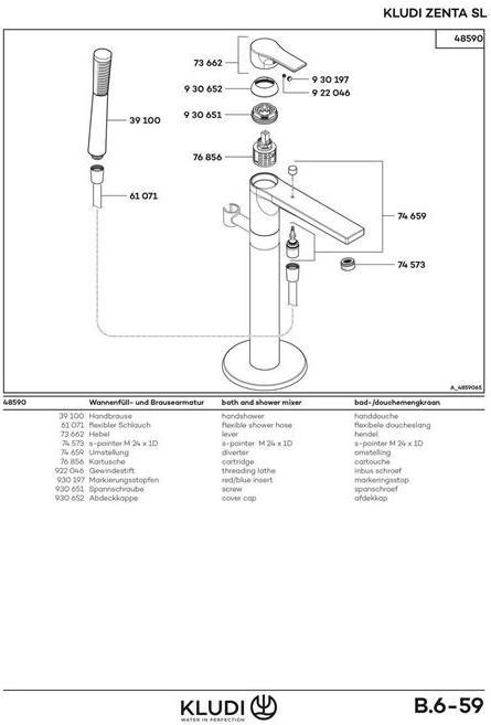 Actual product image Kludi WF ZENTA SL and shower mixer DN 15 chr