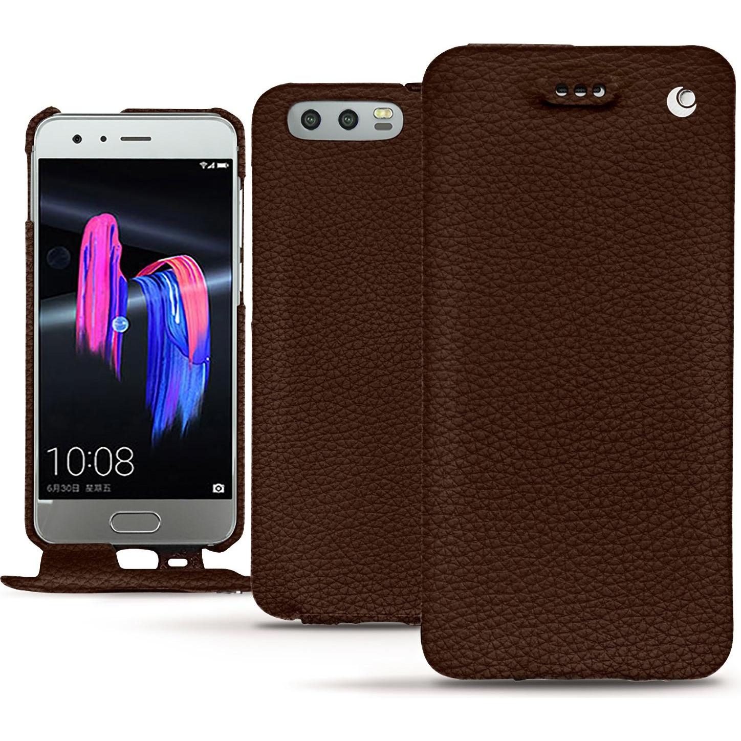 Noreve Lederschutzhülle vertikal (Honor 9), Smartphone Hülle, Braun