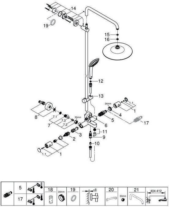 Image du produit Grohe Système de douche EUPHORIA 260 avec mitigeur thermostatique de bain chromé