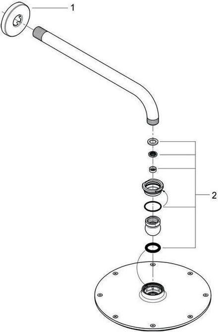 Produktbild Grohe Kopfbrauseset Rainshower C 210 286mm m Durchfl-konst 9,5 l/min chrom (1 Strahlart, 8.50 l/min)