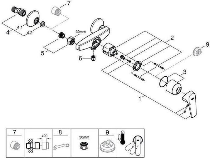 Produktbild Grohe Einhand-Brausebatterie BAUFLOW 1/2" chr