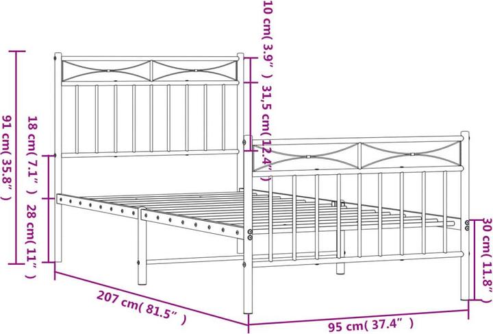 Image du produit vidaXL Bettgestell (90 x 200 cm)