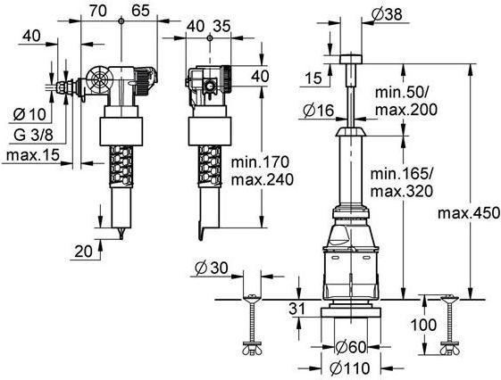 Actual product image Grohe 43907PI0 Replacement set servo set for countertop cisterns