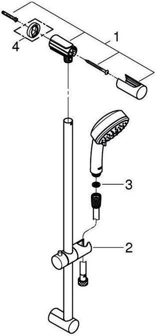 Actual product image Grohe Shower bar set TEMPESTA C 100 m 2 Strla chr (2 Beam types, 14 l/min)