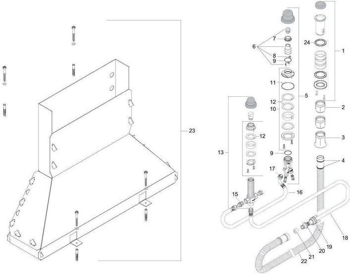 Produktbild hansgrohe 3-Loch Grundkörper für Wannenrand Armatur (13437180)