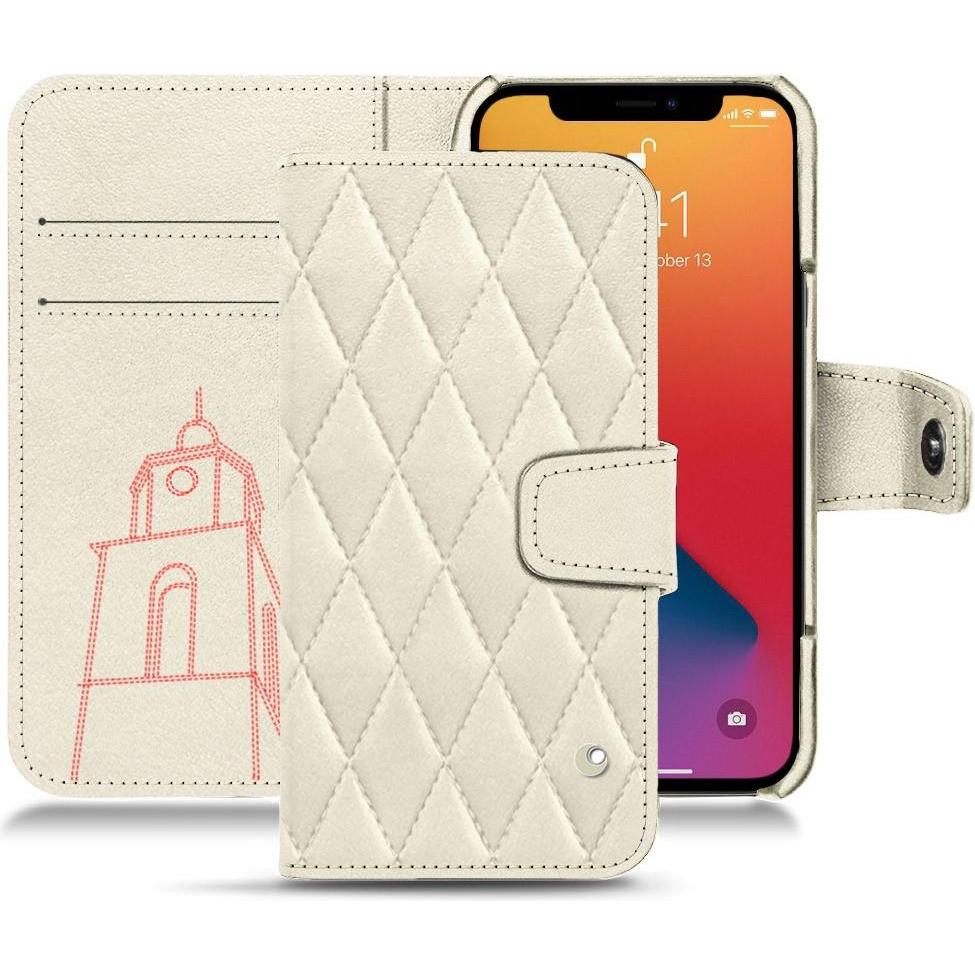 Thumbnail - Noreve Lederschutzhülle Wallet (Apple iPhone 13 Pro Max), Smartphone Hülle, Weiss