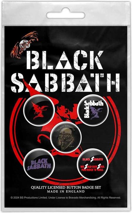 Actual product image Black Sabbath Red Devil Badge Set (Pack of 5)