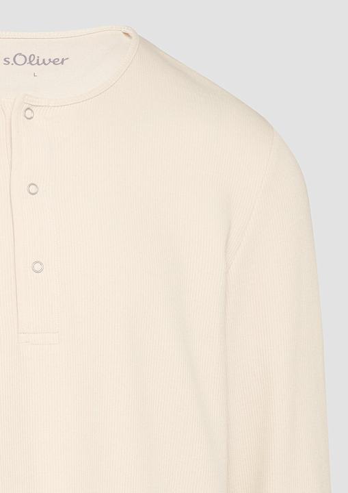 Produktbild S.Oliver T-Shirt Geripptes Langarmshirt mit Henley-Ausschnitt (XL)