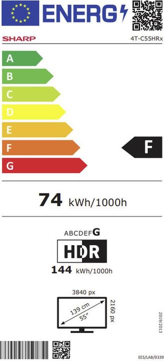 Energy Label Sharp TV (55", QLED, 4K)