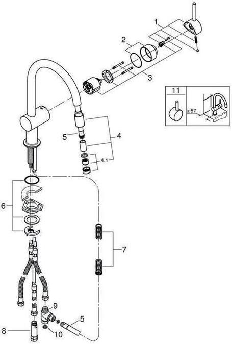 Immagine prodotto Grohe Miscelatore monocomando per lavello Minta 1/2inch, bocca a C, bassa pressione, cromo