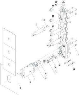 Actual product image Dornbracht Dornb UP thermostat module 3/4inch, with 3 valves