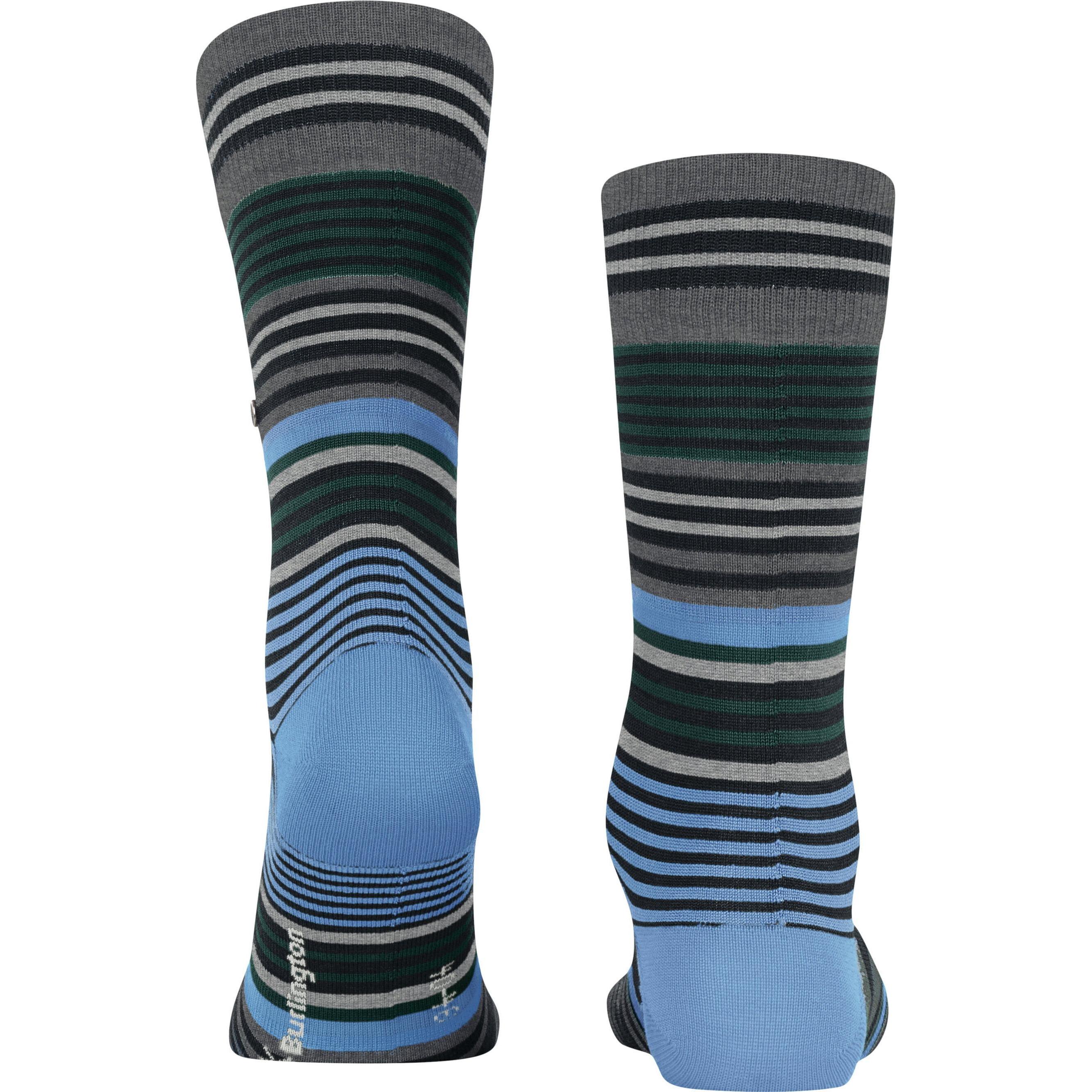 Thumbnail - Burlington, Herren, Socken, Stripe Herren, Schwarz, (46 - 50)