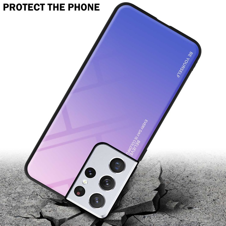 Productafbeelding Cadorabo TPU 2 Kleuren Glazen Hoesje (Samsung Galaxy S22 Ultra)