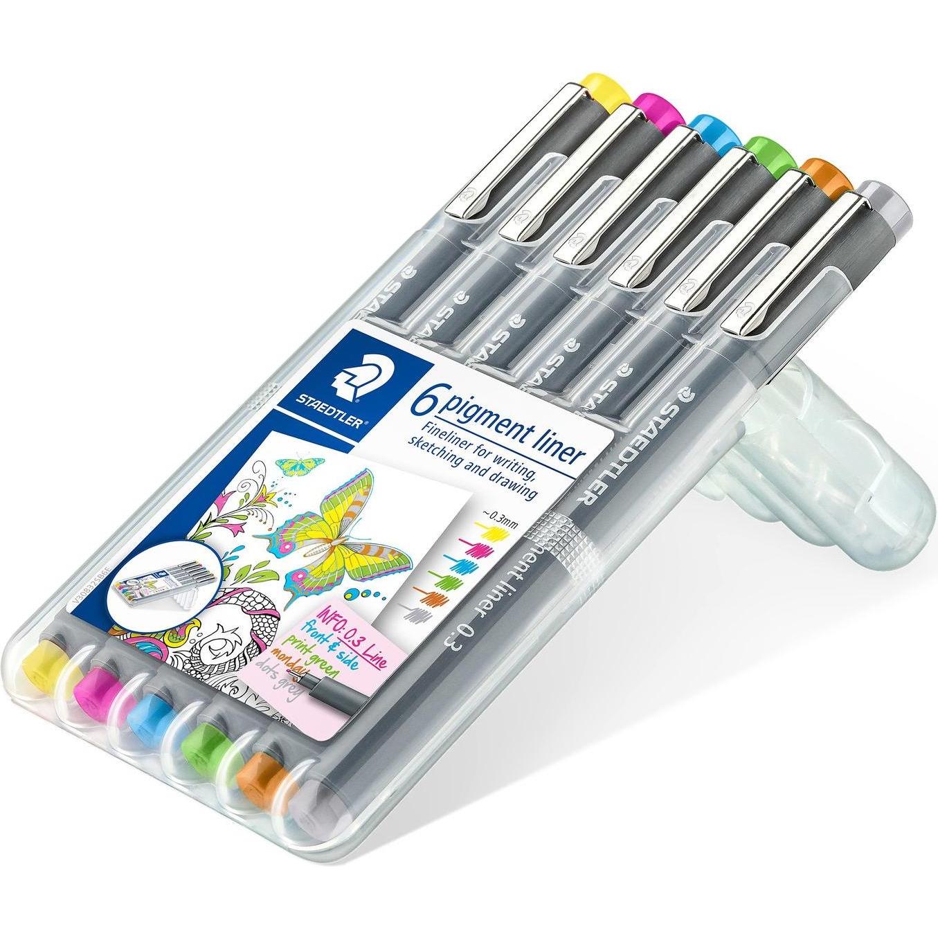 Thumbnail - Staedtler, Schreibstifte, pigment liner 308 Fineliner (Schwarz, 6 x)