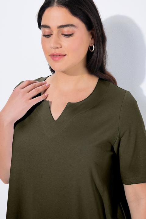 Actual product image Ulla Popken Essential Notch Neck Stretch Tee (60)