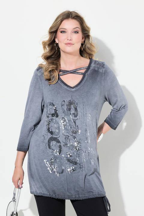 Produktbild Miamoda Longshirt, verzierter Druck, Saumknoten (48)
