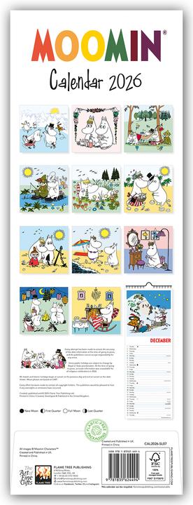 Produktbild Moomin Slim Calendar 2026 (Art Calendar) (15 x 42 cm)