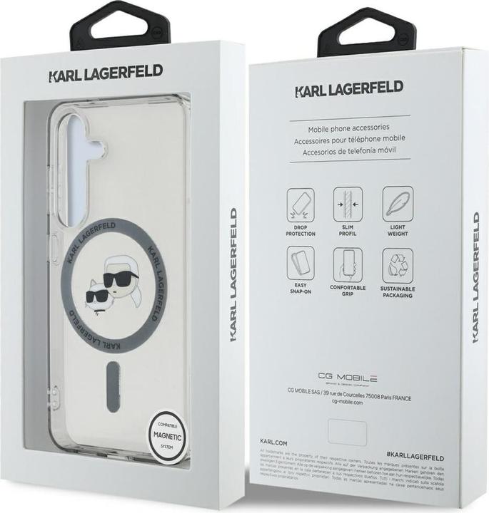 Actual product image Karl Lagerfeld Etui Button Karl & Choupette Heads Printed Logo MagSafe Samsung Galaxy S25 Plus czarn (Samsung Galaxy S25+)