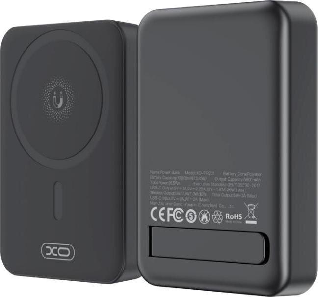 Actual product image xO power bank magnetic PR231 20W 10000mAh black (10000 mAh, 18 W, 37 Wh)