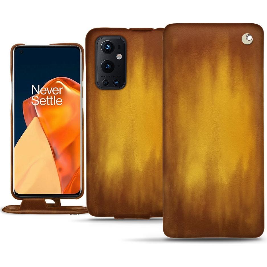 Noreve Lederschutzhülle vertikal (OnePlus 9 Pro), Smartphone Hülle, Gold