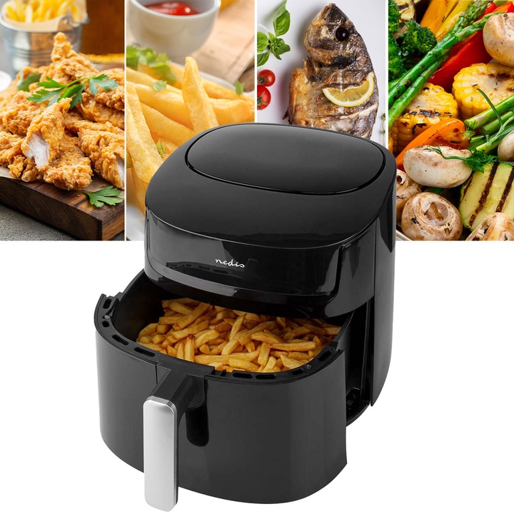 Immagine prodotto Nedis Friggitrice ad aria calda | 7,2 l | Timer: 240 min | Numero di programmi preimpostati: 8 | Digitale (Spina UE)